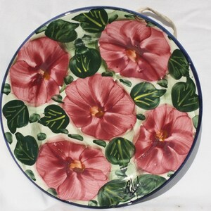 Traditional Antique Hungarian Ceramic Plate, Hungarian Pottery, Folk Flower Plate, Antique Peasant Plate
