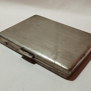 Art Deco Zigarettenetui Box Beutel Metall, Vintage 40er Jahre Geldbörse Taschengeld Halter, Visitenkarten Halter