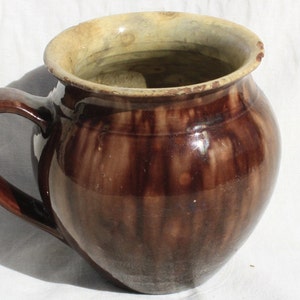 Traditional Hungarian Brown Glazed Vintage Folk Pitcher, Traditional Countrystyle Pitcher