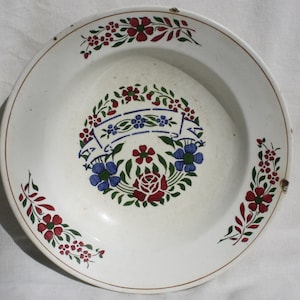 Traditional Antique Folk Hungarian Ceramic Plate, Hungarian Pottery, Folk Plate, Antique Peasant Plate