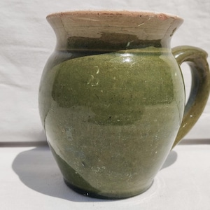 Antique Hungary Green Glazed Traditional Little Jug