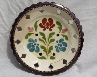Handbeschilderd wandbord tulp: keukendecor Hongaarse volkskunst