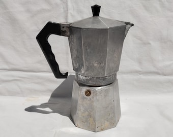 Vintage Aluminum Moka Pot: 1960s Hungarian Coffee Maker