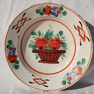 Traditional Hungarian Ceramic Plate, Hungarian Pottery, Folk Plate, Antique Peasant Plate