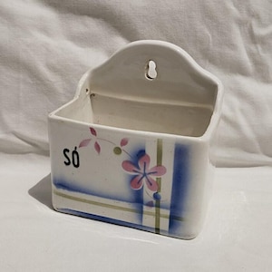 Antique Hungarian Wall Decoration Salt Holder Stoneware Box