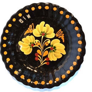 Folk Flower Plate, Handpainted wall plate, Flower designed Wall Hanging, Kitchen Decoration, Rare Wall Hanging Plate