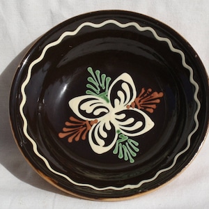 Little Vintage Hungarian Traditional Folk Plate, Vintage Hand Painted Wall Plate Dishes, Wall Hangings, Folk Art, Flower Design Bowl