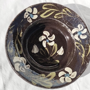 Antique Folk Traditional Hungary Ceramic Peasant Brown Plate