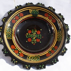 Folk Hungarian Flower Plate, Handpainted wall plate, Flower designed Wall Hanging, Kitchen Decoration, Rare Wall Hanging Plate