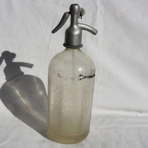 Traditional Hungarian Folk Solid Old Antique Glass Soda Syphon, Soda Bottle, Antique Soda Bottle, 1910&#39;s