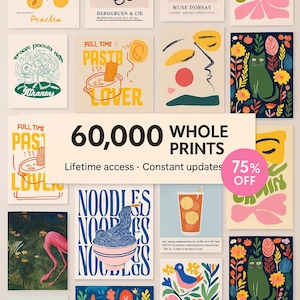 60,000 Digital Wall Art Bundle | Vintage, Abstract & Modern Printable Posters