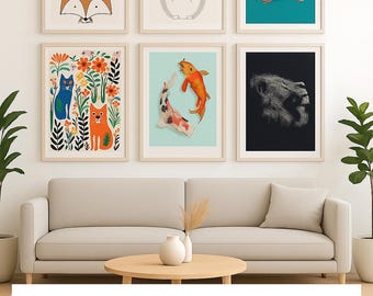 300 Animal Wall Art Prints Bundle | Cute & Modern Posters for Nursery, Kids Room, Boho Decor