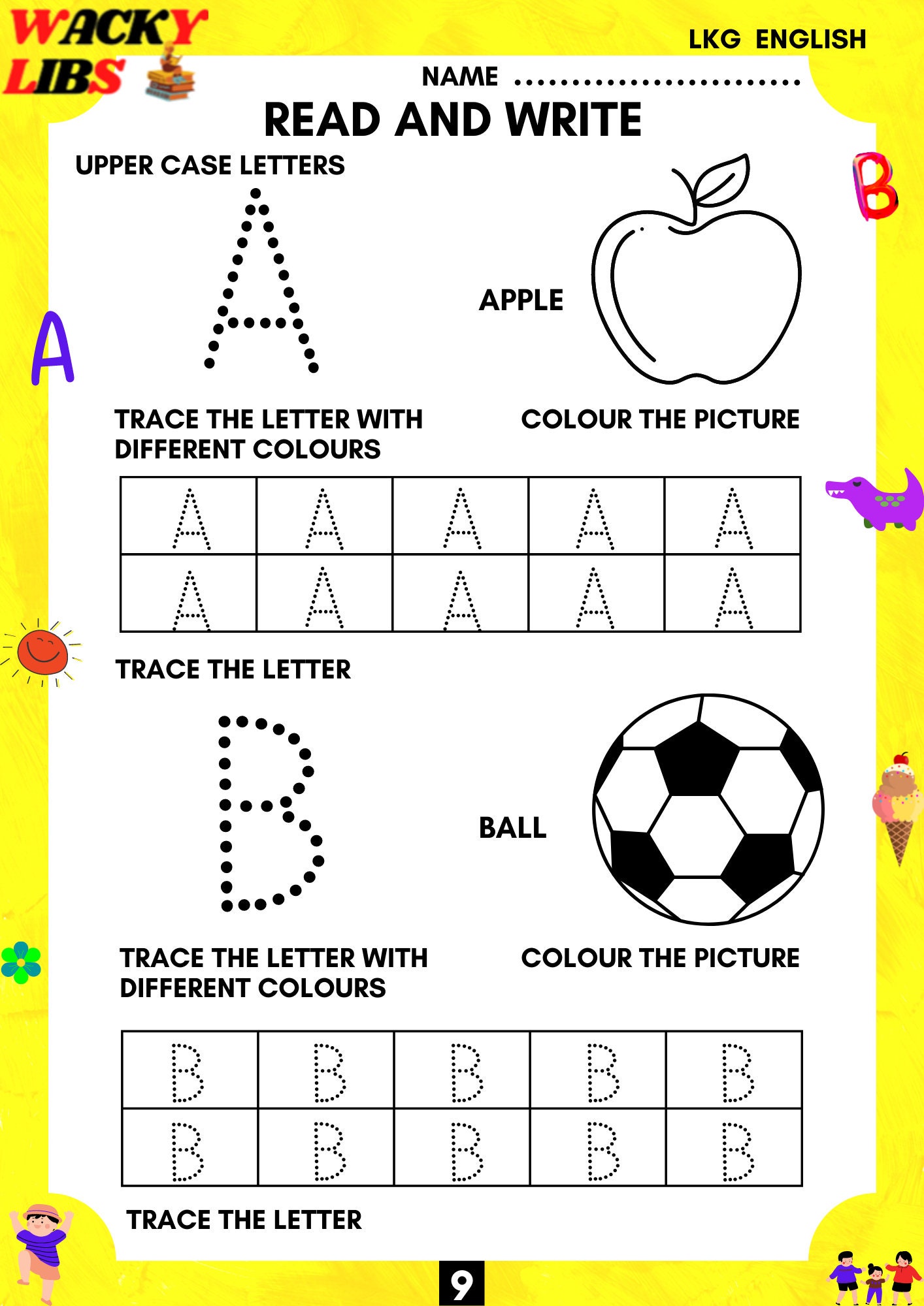english worksheets for nursery or lkg colorful printable etsy