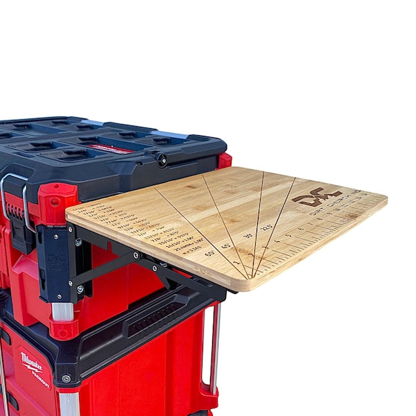 Milwaukee Packout Bamboo Side Table, Quick Detaching Workbench