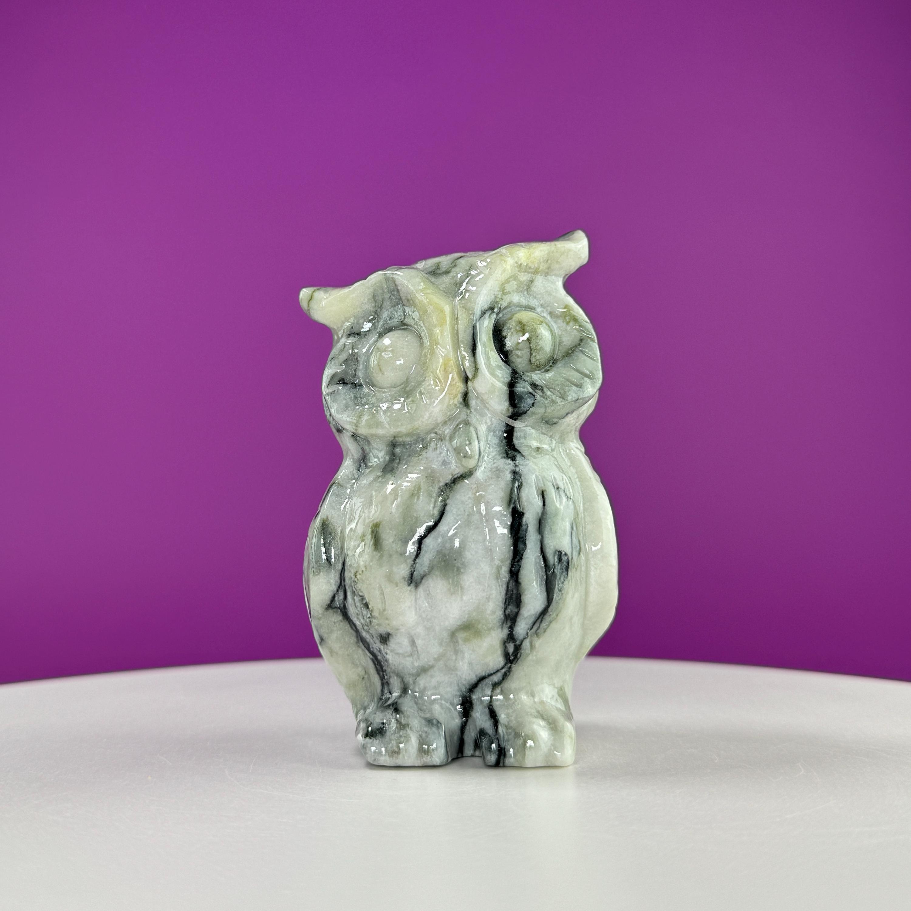 Saturday, May 23rd NEW They Serpentine Owl Carvings on Amethyst main image 2