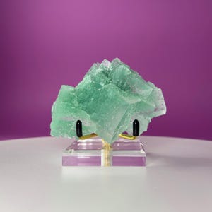 Halite Crystal with Paratacamite, Rudna Mine, Poland Mineral Specimen with Stand
