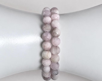 Kunzite Bracelet 6mm Natural Pink Crystal Bracelet Healing Jewelry