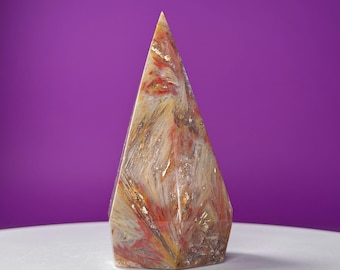 Sagenite Agate Diamond Carving (Brazil)