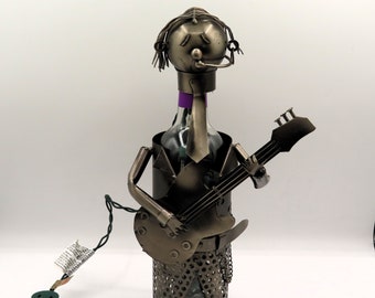 Metal Art Wine Holder, Guitar Playing Wine Holder, Wine Holder, Wine Bottle Holder