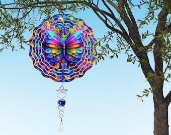 Vibrant Butterfly Wind Spinner - 10 Inch