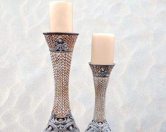 Tropical Candleholders for Pillar Candles made by Mastercraft Intl USA