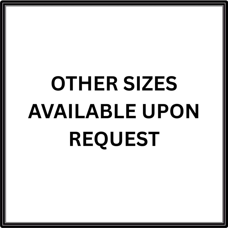 Może przedstawiać: Białe tło z czarną obw&oacute;dką. Tekst "INNE ROZMIARY DOSTĘPNE NA ŻYCZENIE" jest wyśrodkowany w czarnej, pogrubionej czcionce.
