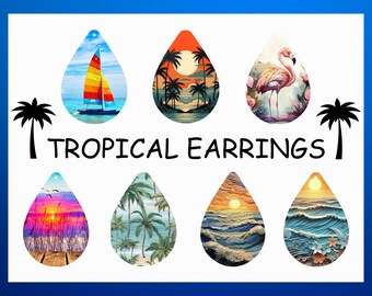 Teardrop Tropical Earrings: Handmade Beach Jewelry