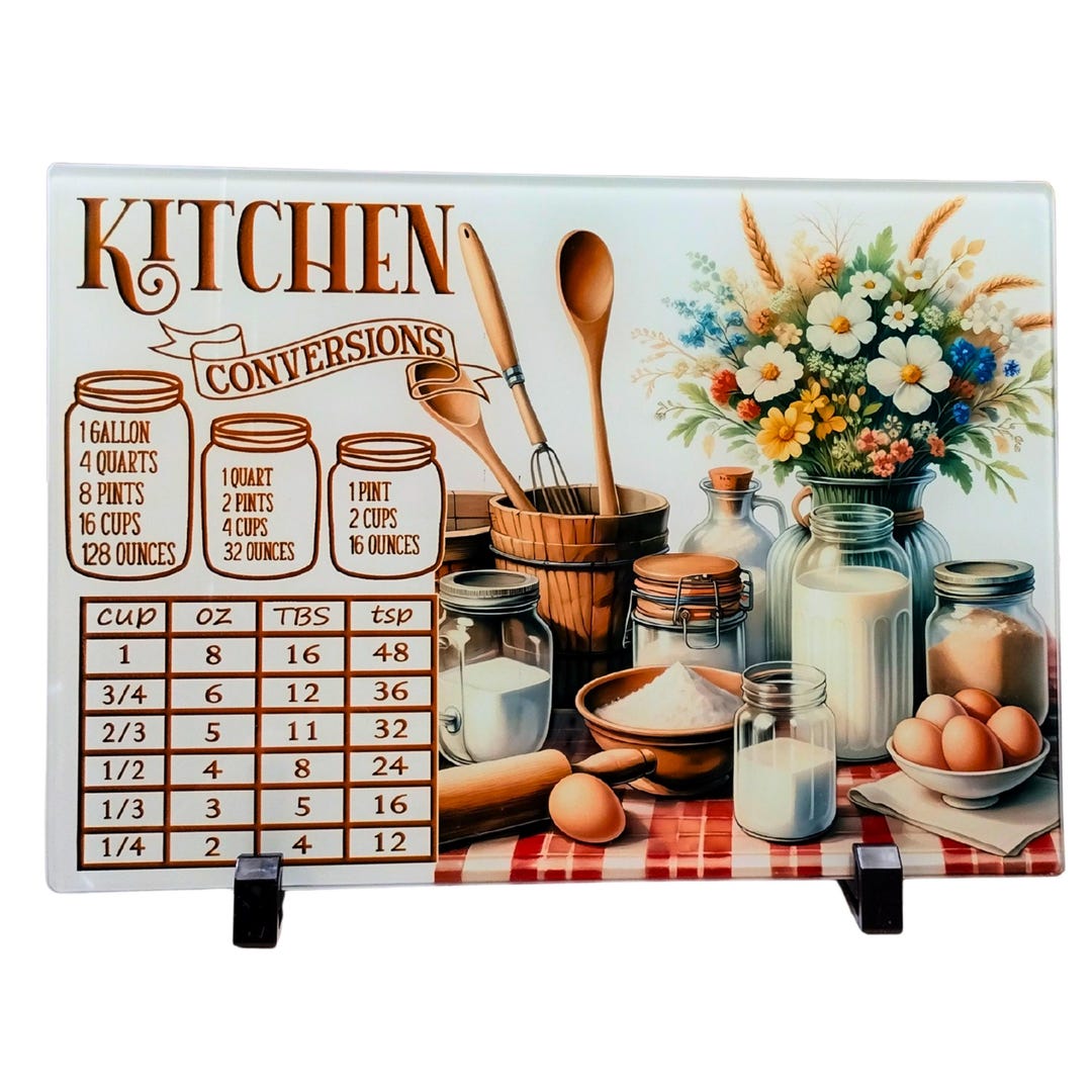 Kitchen Conversions Glass Cutting Board - Etsy