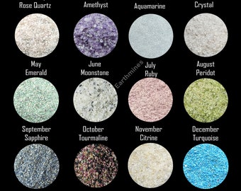 Gemstone Crushed 1-3mm Raw Stone Crushed, Birthstone Powder, Healing Crystal 1-3mm Crushed Powder Great for Woodworking Painting Crafts