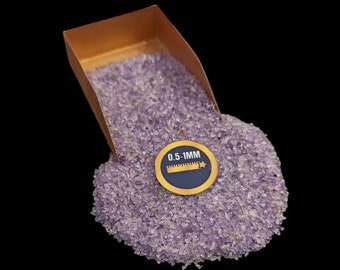 Amethyst Crushed Powder 0.5-1mm | Ideal for Woodworking Massage Powder Resin Art Ring Inlay Crafts Beauty