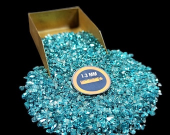 1-3mm Crushed Turquoise Blue Metallic Coarse For Wood Working Women Gift Fish Tank Resin Art Making Nail Art Making