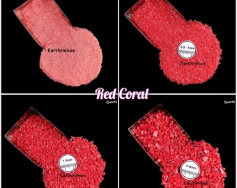 Red Coral Hydro Quartz Gemstone Crushed Powder, Stone Crushed Powder Great for Woodworking Jewelry Inlay, Craft Making Crushed