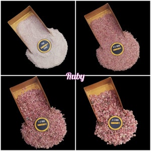 Natural Ruby Gemstone Crushed Powder for Jewelry Making & Crafts - Genuine Gemstone Inlay Material Crushed Great for Woodworking