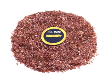 Edelstein Granat Crushed Rohsteinpulver, 0,5-1 mm Granatpulver, Healing Crystal Crushed Pulver ideal für die Holzbearbeitung, Granat dickes Pulver