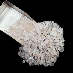 Nice Pink Rose Quartz Crushed Raw Stone Chips, 5-10mm Rose Quartz Chips, Healing Rose Quartz Polished Chips Great for Woodworking