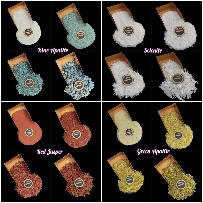 Wholesale Gemstone Crushed Fine Raw Stone Powder | Healing Crystal Crushed Coarse Powder | Great For Resin Art Woodworking Painting Crafts