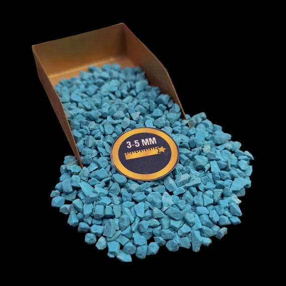 Polvo azul cielo de 3-5 mm, polvo de piedra triturada turquesa