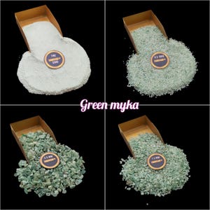 Natural Green Myka Coarse Crushed Fine Dust Sand Gemstone Powder Massage Powder Wood Working Wood Inlay Ring Inlay Resin Art Home Decor