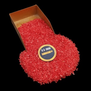 Röd korall ädelsten krossad 0,5-1 mm pulver, konstkorall krossat pulver, krossat pulver utmärkt för träbearbetning smycken, ringinlägg