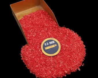 Red Coral Gemstone Crushed 0.5-1mm Powder, Art Coral Crushed Powder, Crushed Powder Great for Woodworking Jewelry, Ring Inlay