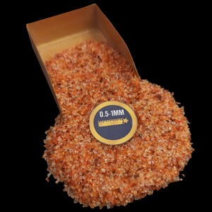 Natural Carnelian Crushed Powder - 0.5mm to 1mm Grain Size - Lapidary Material for Inlay, Art, Crafts - Vibrant Orange Gemstone Crushed