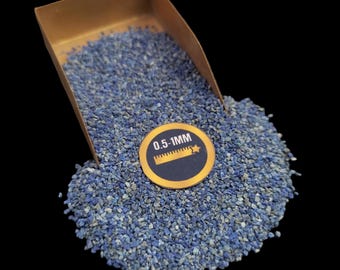 Natural Lapis Lazuli Fine Dust Powder 0.5mm to 1mm Grain Size Blue Gemstone for Inlay Art Crafts Lapidary Material Rich Color and Texture