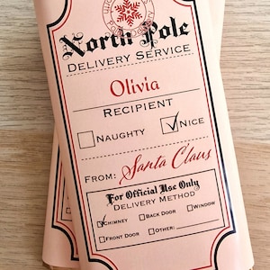 North Pole delivery service personalised gift, believe christmas gift, personalised christmas eve box filler, personalised christmas gift
