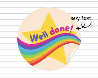 Personalised Teacher Stickers: Well Done Star Reward Labels