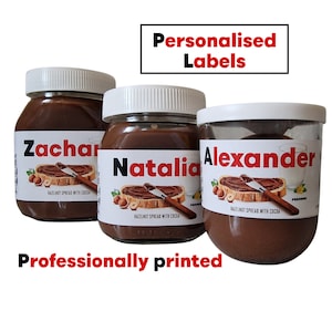 Personalised gift Nutella Sticker Label, Funny Gift, Birthday /Father's day small gift, gift for her him, birthday Nutella gift, vinyl label