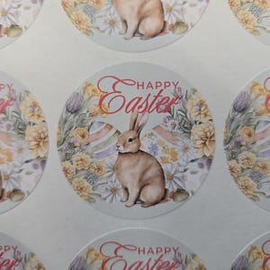 Adesivos de feliz Páscoa, etiquetas adesivas personalizadas de Páscoa, adesivos de coelho, adesivos de ovos de Páscoa