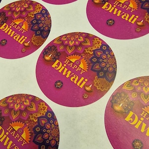 Gepersonaliseerde Diwali-stickers, Happy Diwali-stickerlabels, 37 mm, 51 mm ronde diwali-labels, Raksha Bandham, Bandi Chhor Divas-stickers