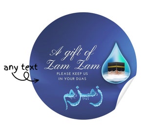Pegatina de agua personalizada de Zam Zam: recuerdo de boda musulmana