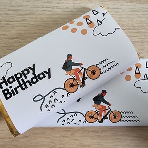 Cyclist Personalised Galaxy chocolate bar wrapper, birthday gift for cyclist/him, cyclist birthday card alternative