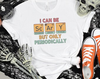 Periodical Table Halloween Shirt! Great gift for your science teacher, student or any lover of Science! Multiple colors and sizes